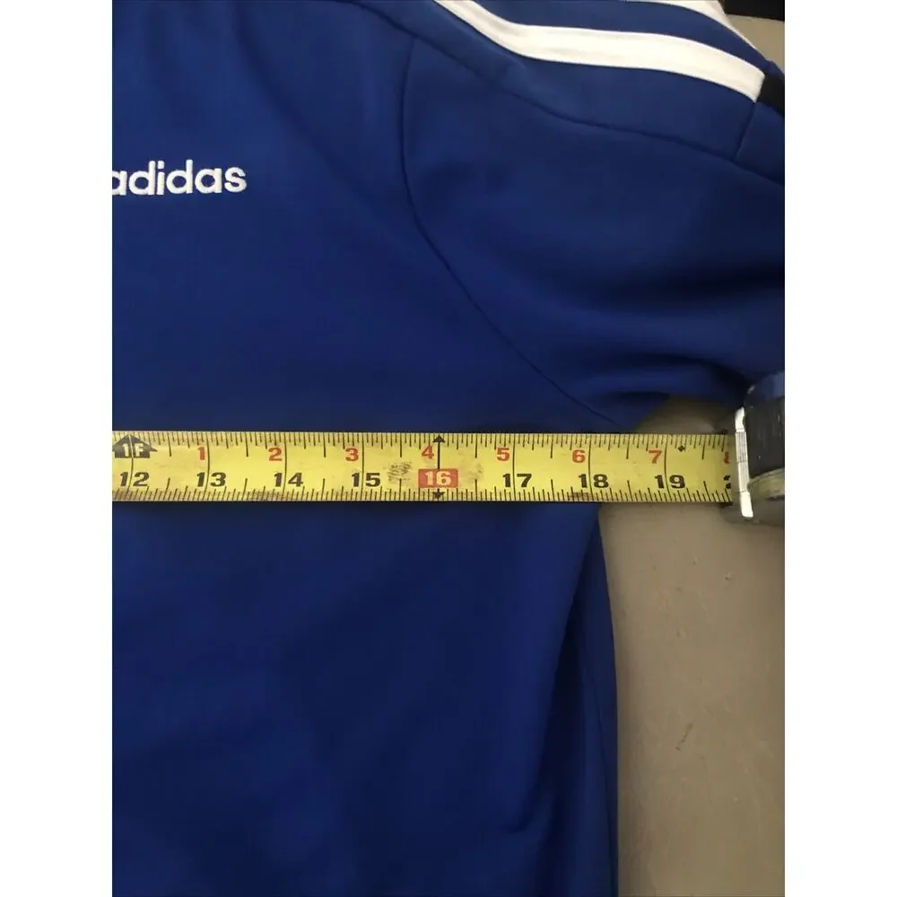 adidas Track jacket 3 Stripes Blue Boy or girls L 14/16 Woman's medium unisex